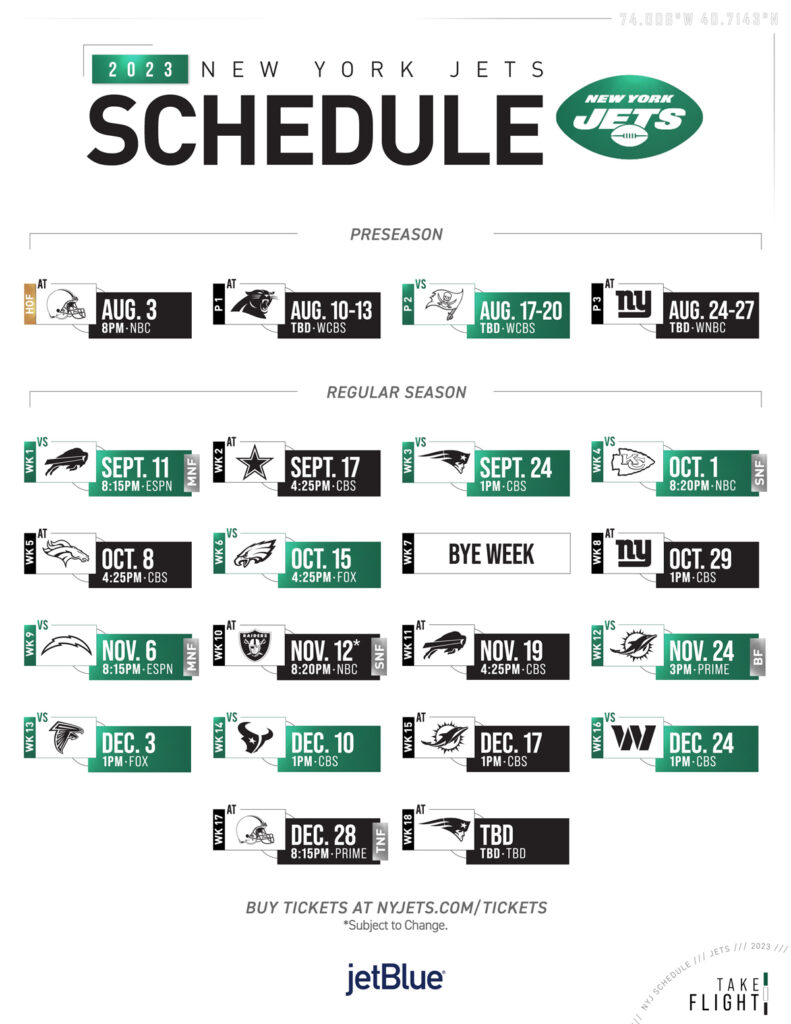 2023 NY Jets Schedule